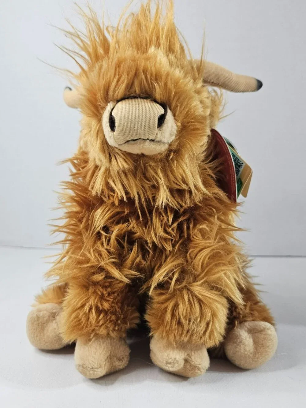Living Nature Highland Cow Plush Soft Horns Brown Scottish Farm Stuffed Animal